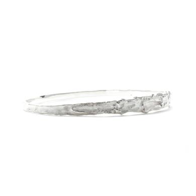 raw solid bracelet in silver